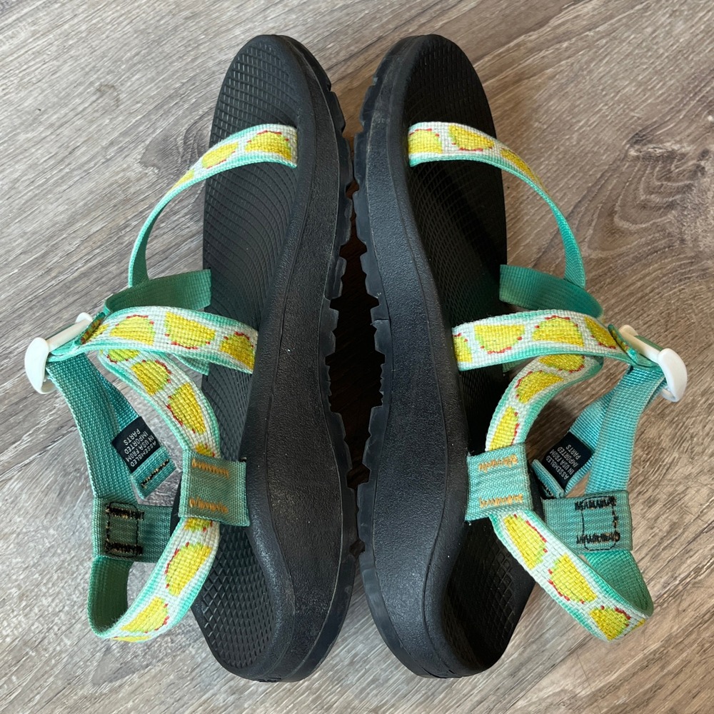 Chaco Z/1 Classic Sandals Womens 9 Taco Chaco Teal Yellow Vibram Hiking Shoes - Picture 3 of 7